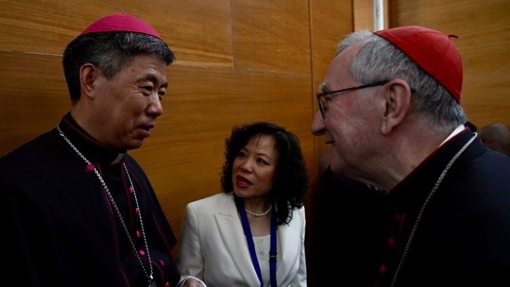 Il cardinale Parolin e il vescovo di Shangai